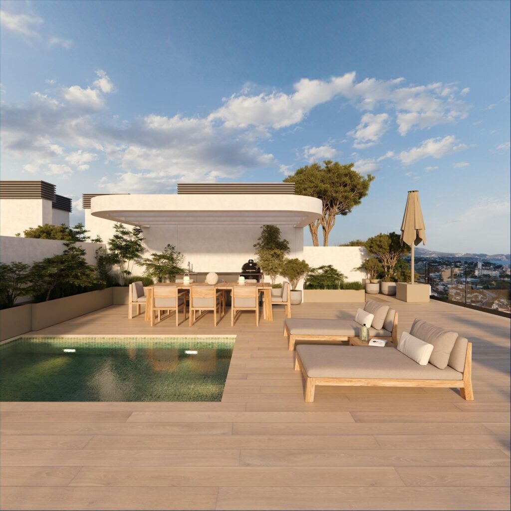 Nowoczesne domy w Calpe, zaledwie 450 m od plaży Playa del Cantal Roig