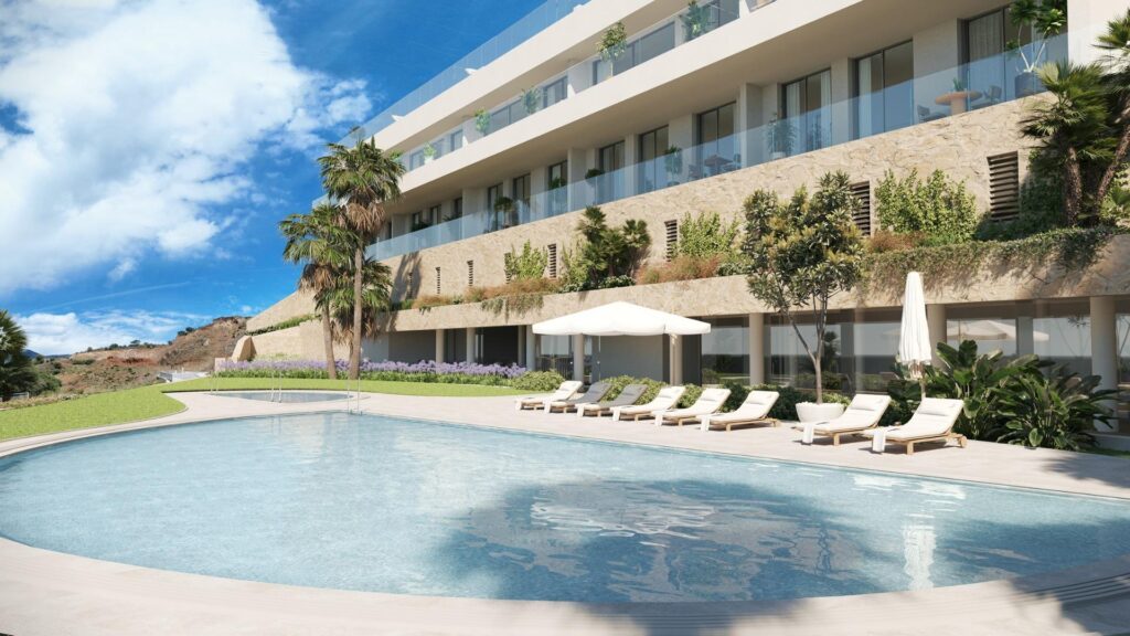 Luksusowe nowe kamienice z widokiem na morze w El Higuerón, Costa del Sol