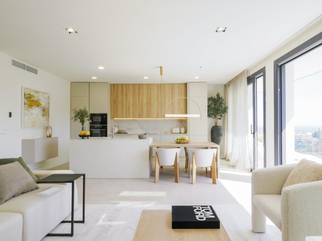 Luksusowe nowe kamienice z widokiem na morze w El Higuerón, Costa del Sol