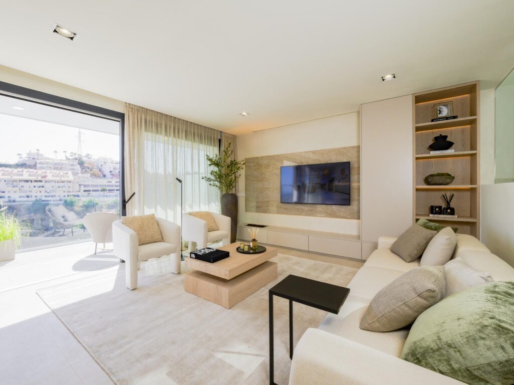 Luksusowe nowe kamienice z widokiem na morze w El Higuerón, Costa del Sol