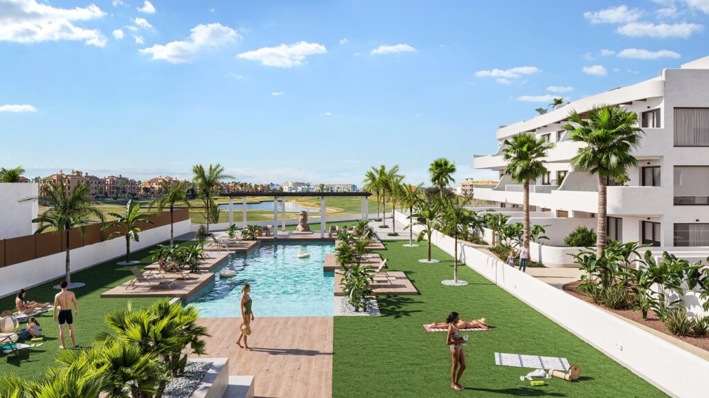 Nowy kompleks mieszkaniowy w Los Alcázares przy polu golfowym Serena Golf