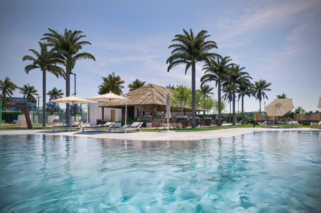 Nowoczesne, nowo wybudowane domy bliźniacze i szeregowe z prywatnymi basenami w ośrodku El Alba Resort – Torre Pacheco
