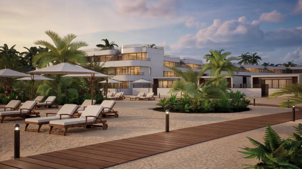 Luksusowe apartamenty turystyczne i wille z prywatną plażą w pierwszej linii brzegowej w Vera Playa-Almería
