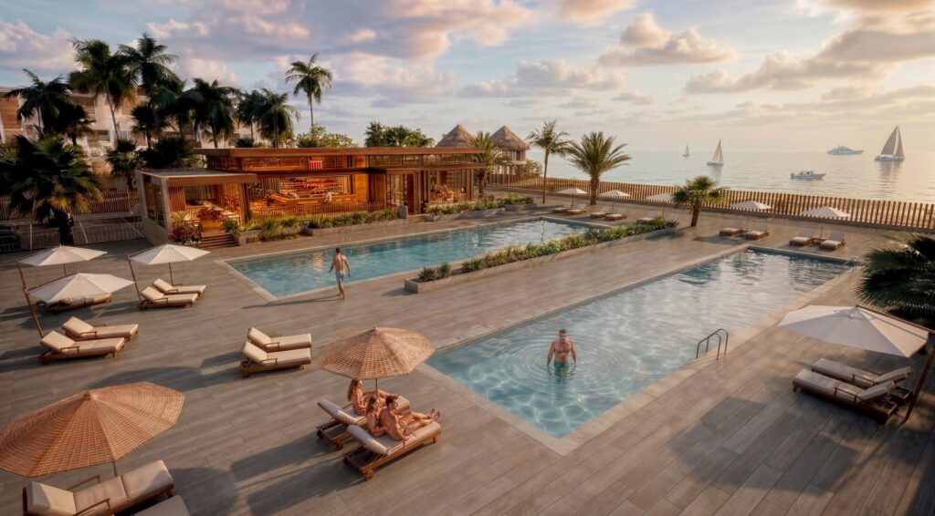 Luksusowe apartamenty turystyczne i wille z prywatną plażą w pierwszej linii brzegowej w Vera Playa-Almería