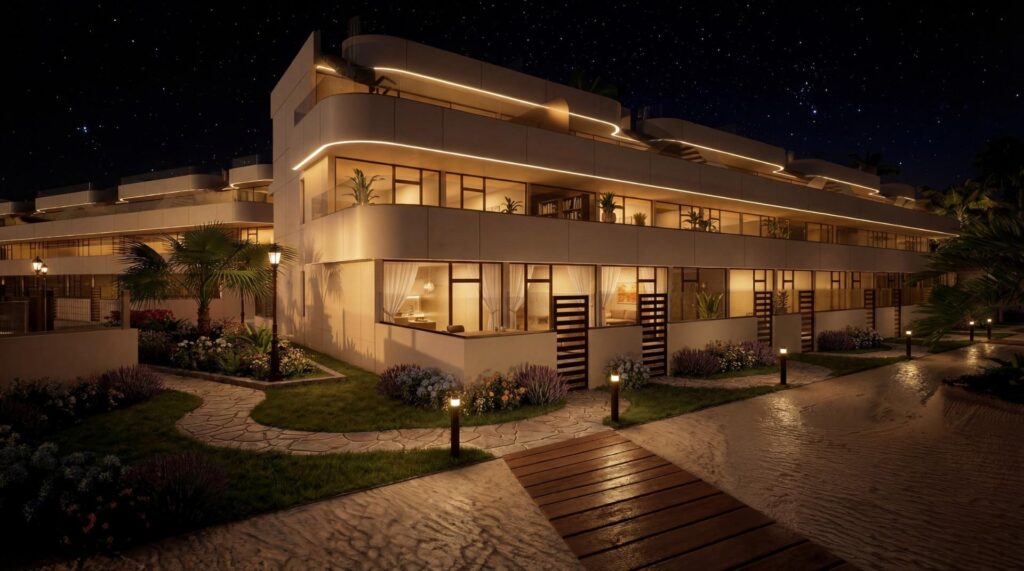 Luksusowe apartamenty turystyczne i wille z prywatną plażą w pierwszej linii brzegowej w Vera Playa-Almería