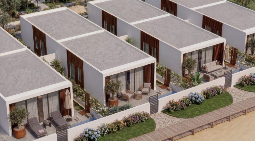 Luksusowe apartamenty turystyczne i wille z prywatną plażą w pierwszej linii brzegowej w Vera Playa-Almería