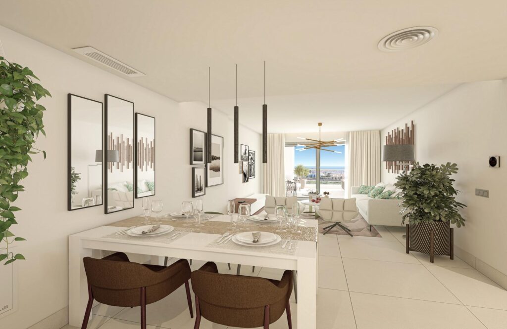 Nowe apartamenty z widokiem na morze w Bahía de las Rocas w Manilva na Costa del Sol