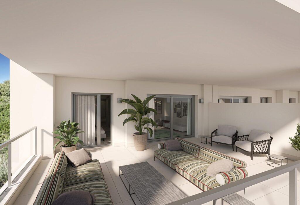 Nowe apartamenty z widokiem na morze w Bahía de las Rocas w Manilva na Costa del Sol