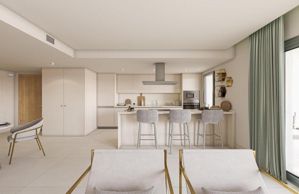 Nowe apartamenty z widokiem na morze w Bahía de las Rocas w Manilva na Costa del Sol