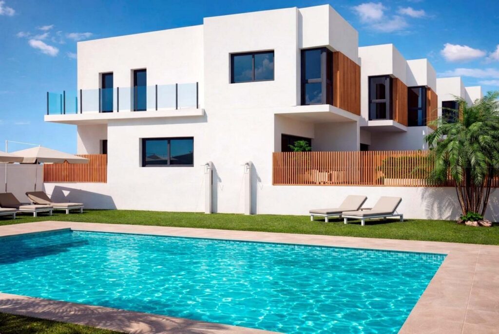 Nowo wybudowane bliźniacze wille przy plaży w Moncofa z widokiem na morze