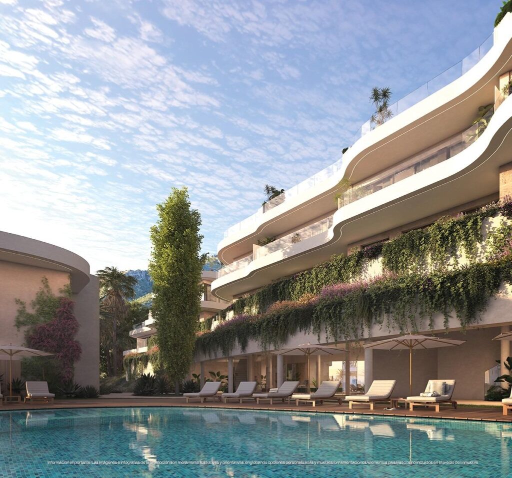 Luksusowe, nowo wybudowane kamienice na sprzedaż w Las Lomas del Higuerón z widokiem na morze i prywatnymi basenami