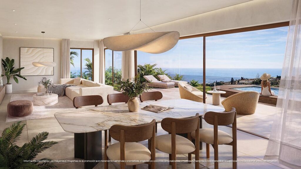 Luksusowe, nowo wybudowane kamienice na sprzedaż w Las Lomas del Higuerón z widokiem na morze i prywatnymi basenami