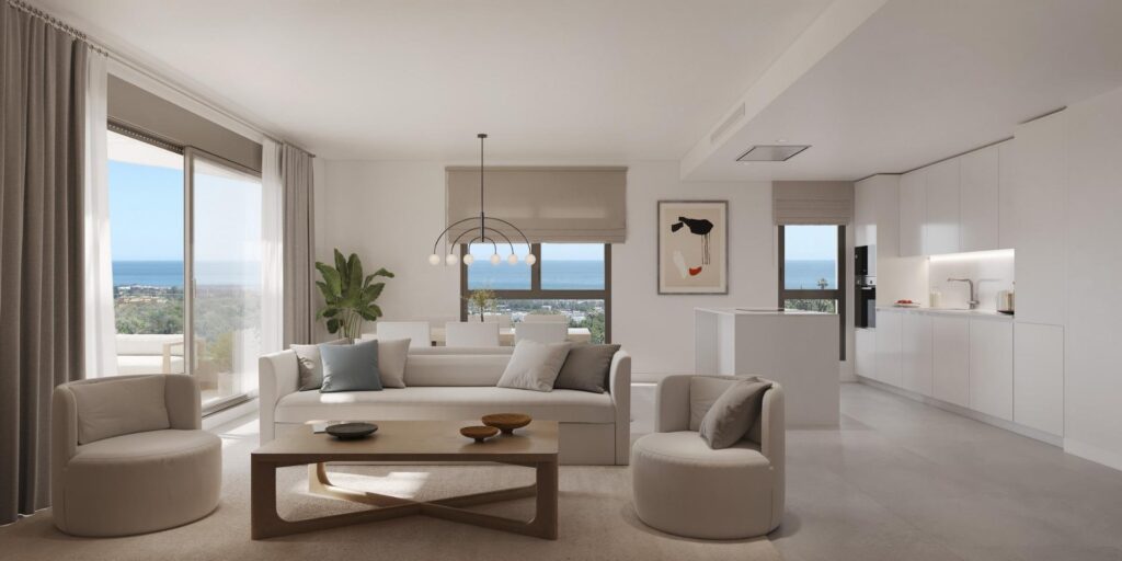 Apartamenty w nowym budownictwie z widokiem na morze w Selwo, Estepona