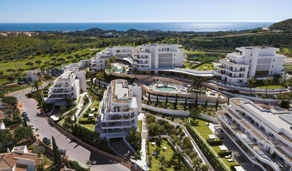 Luksusowe apartamenty w nowym budownictwie w Cerrado del Águila Golf, Mijas z widokiem na morze i pole golfowe