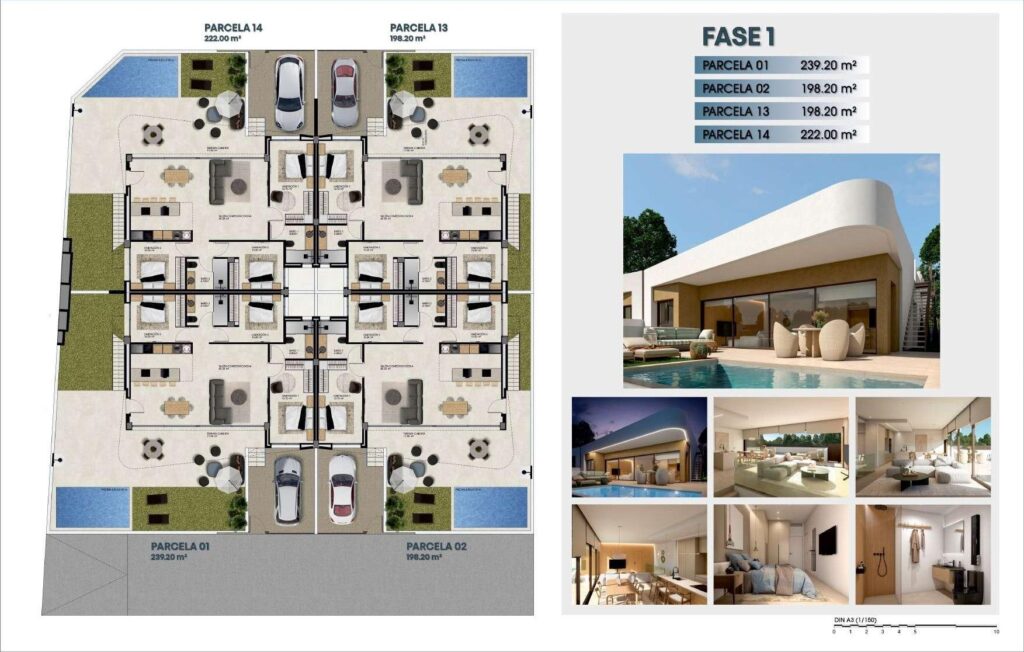 Nowe domy typu Corner Quad Villas z prywatnym basenem w Dolores, Alicante
