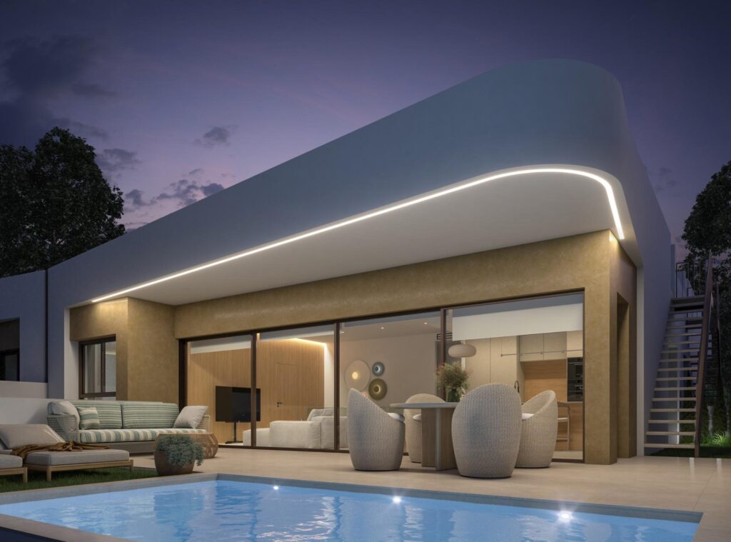 Nowe domy typu Corner Quad Villas z prywatnym basenem w Dolores, Alicante