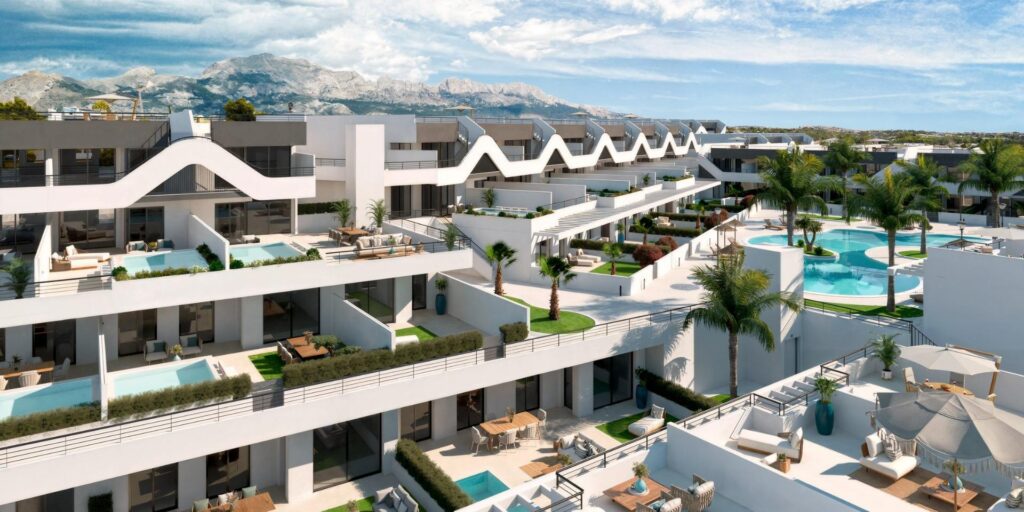 Nowe apartamenty z otwartymi widokami w Alfaz del Pi