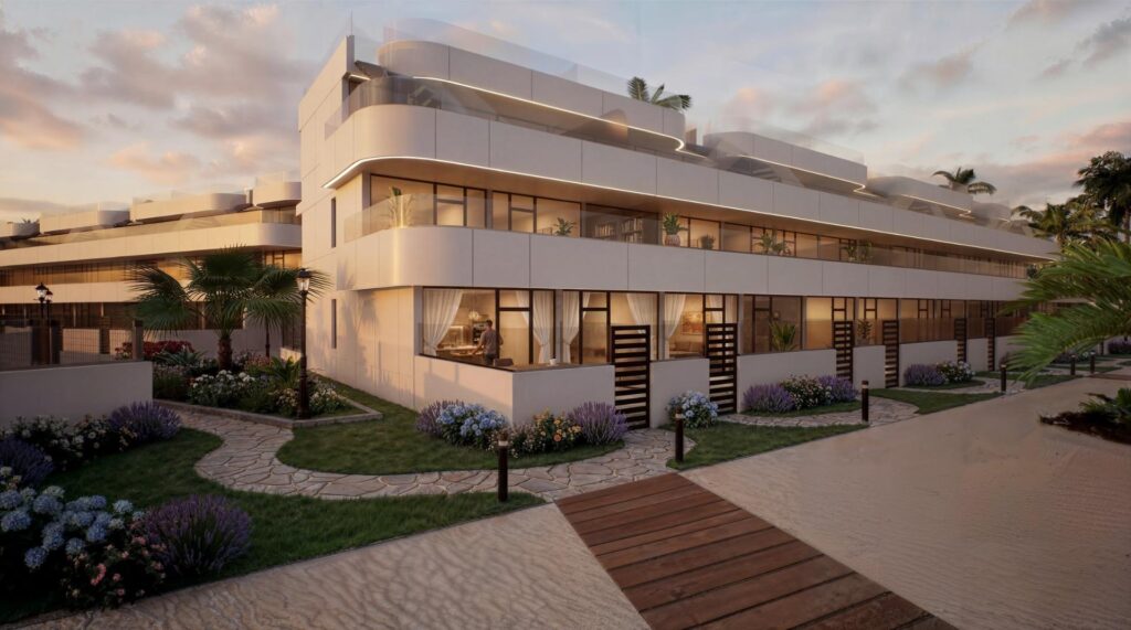 Luksusowe apartamenty turystyczne i wille z prywatną plażą w pierwszej linii brzegowej w Vera Playa-Almería