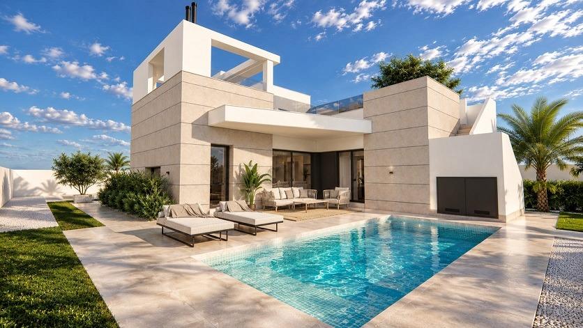 Nowe wille z prywatnym basenem i solarium w San Luis, Torrevieja
