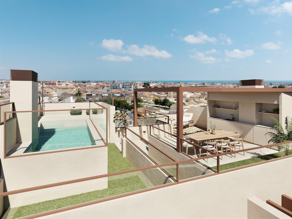 Butikowe, nowo wybudowane bungalowy z prywatnymi basenami w San Pedro del Pinatar