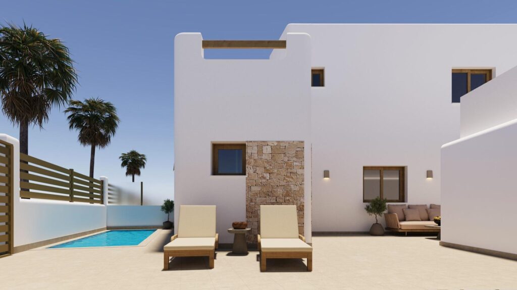 Nowo wybudowane wille bliźniacze z prywatnymi basenami w ośrodku El Alba Mediterranean Resort w Roldan