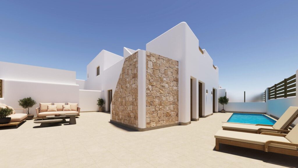 Nowo wybudowane wille bliźniacze z prywatnymi basenami w ośrodku El Alba Mediterranean Resort w Roldan